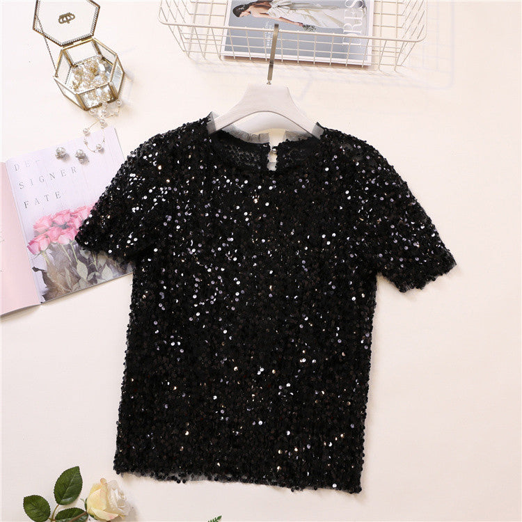 Tee in pailettes tonde