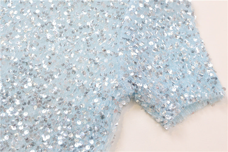 Tee in pailettes tonde