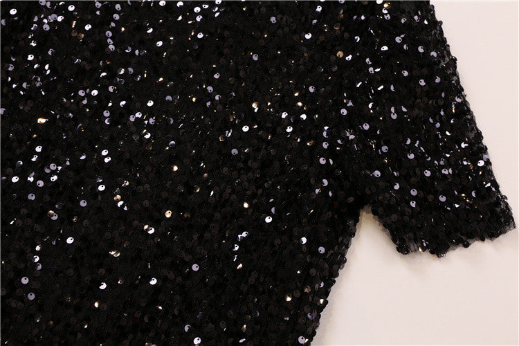 Tee in pailettes tonde