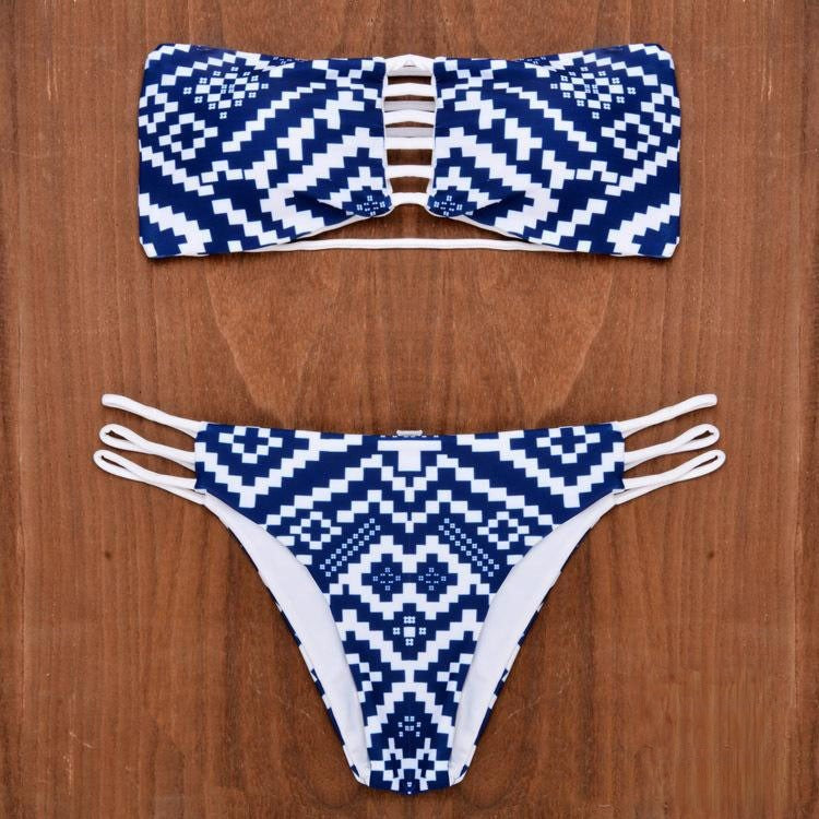 Bikini atzech White-blue taglia M spiaggia — Dream Shop
