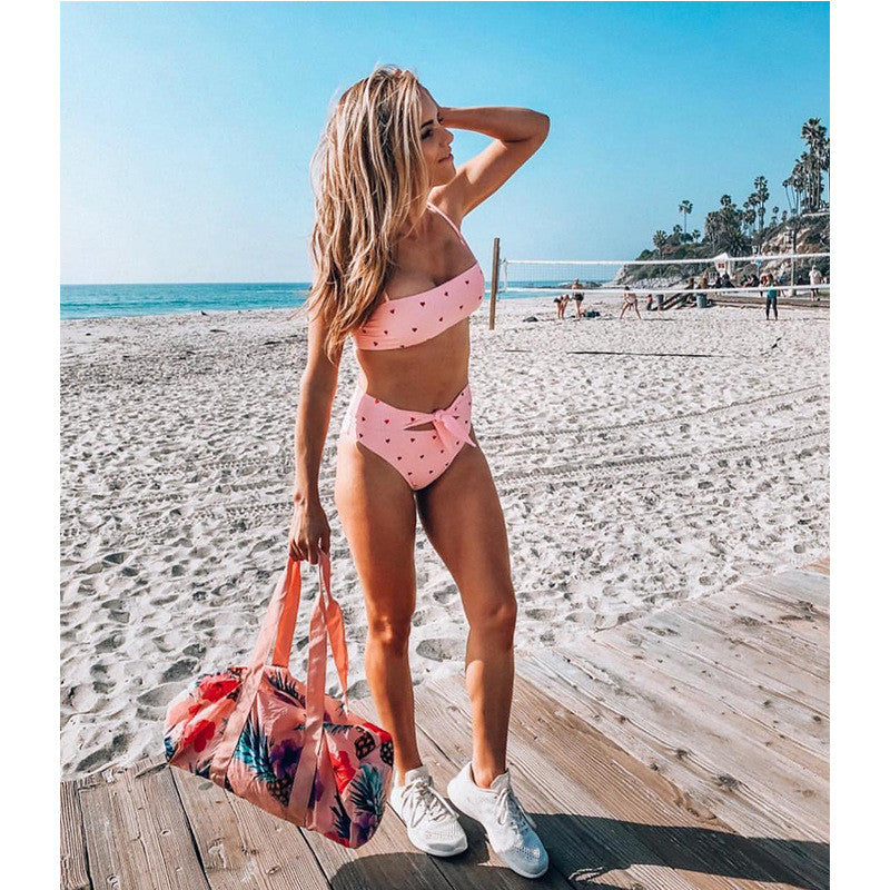 Bikini vita alta cuoricini