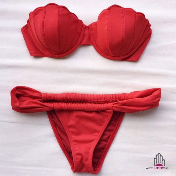 Bikini conchiglia red