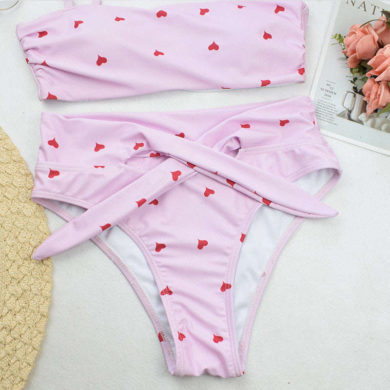 Bikini vita alta cuoricini