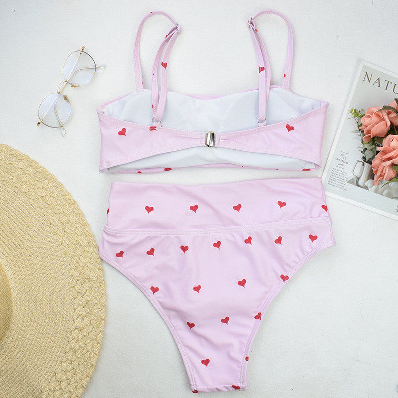 Bikini vita alta cuoricini