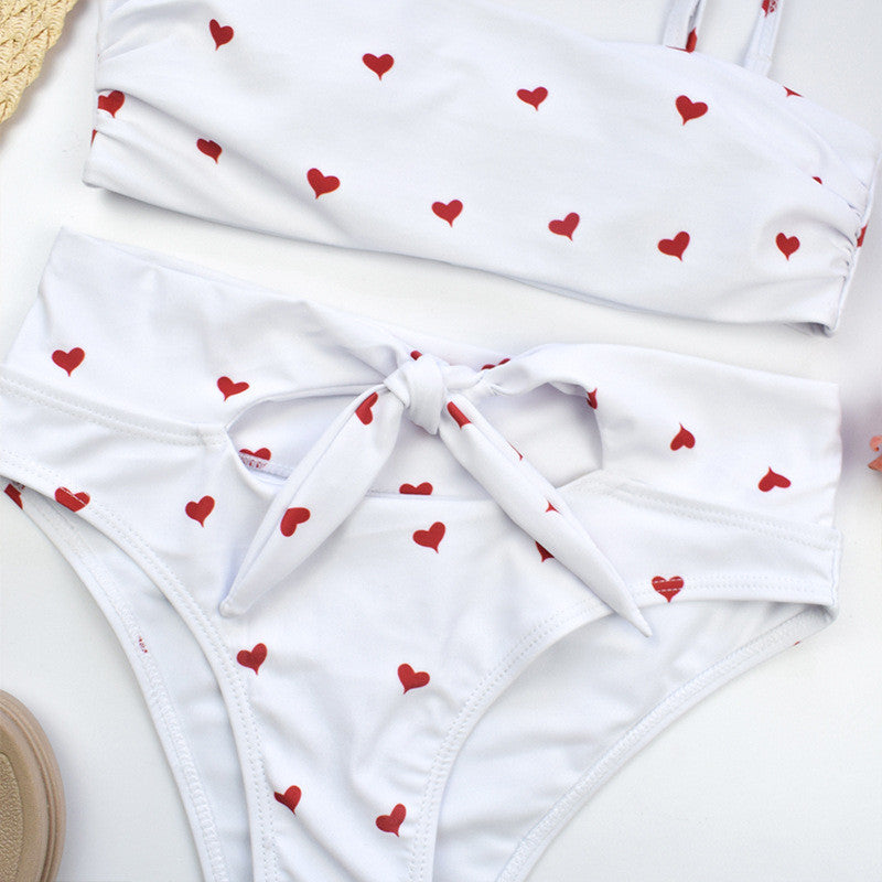 Bikini vita alta cuoricini