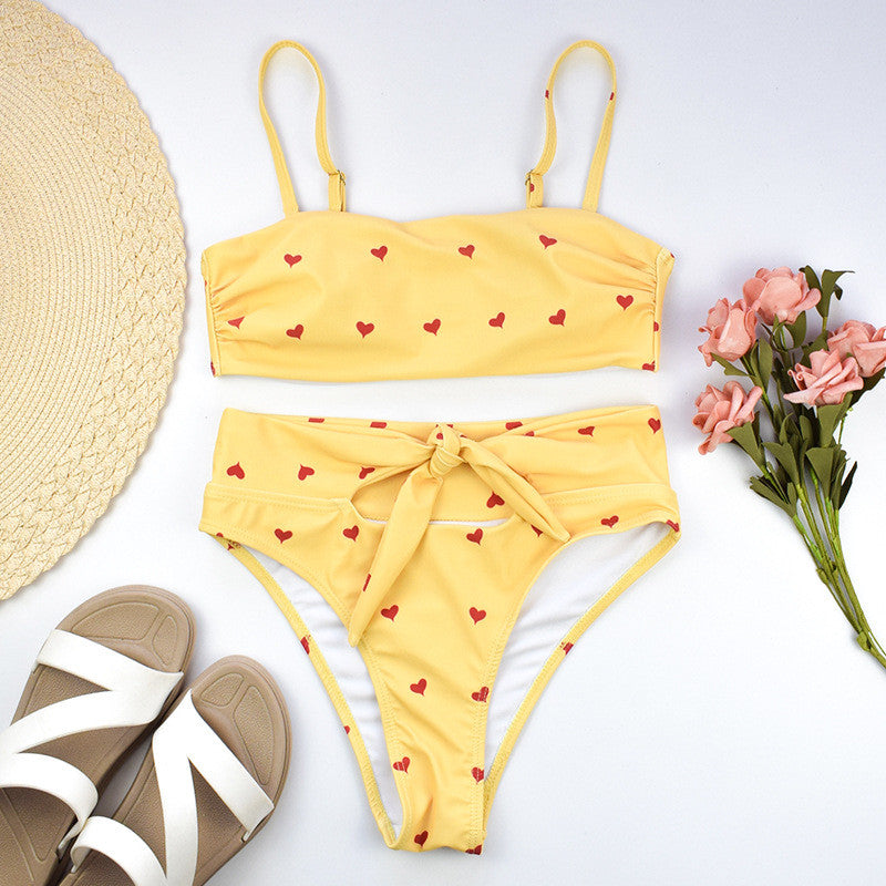 Bikini vita alta cuoricini