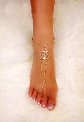 Cavigliera Anchor dorata con charm ancora Dream Shop