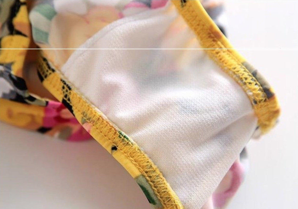 Costume intero bimba yellow flowers