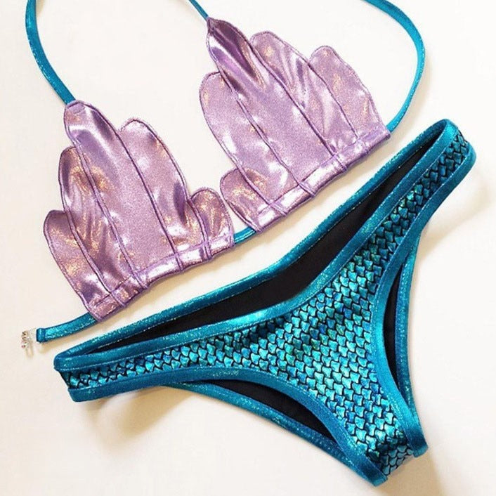 Bikini sirenetta triangolino brasiliana cangiante effetto sirena — Dream Shop