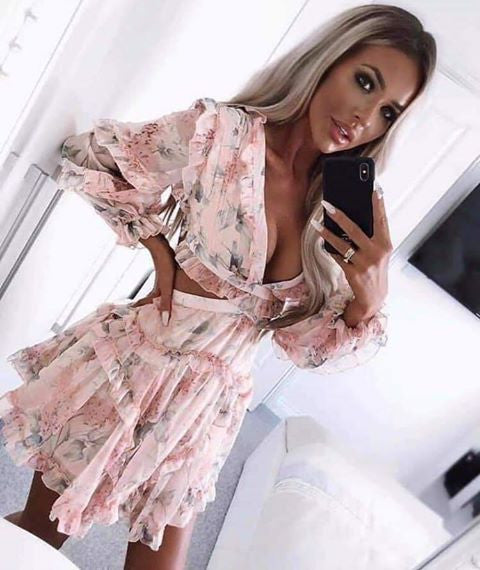 Abitino floral rouges