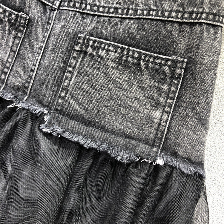 Longuette tulle-denim Lailai