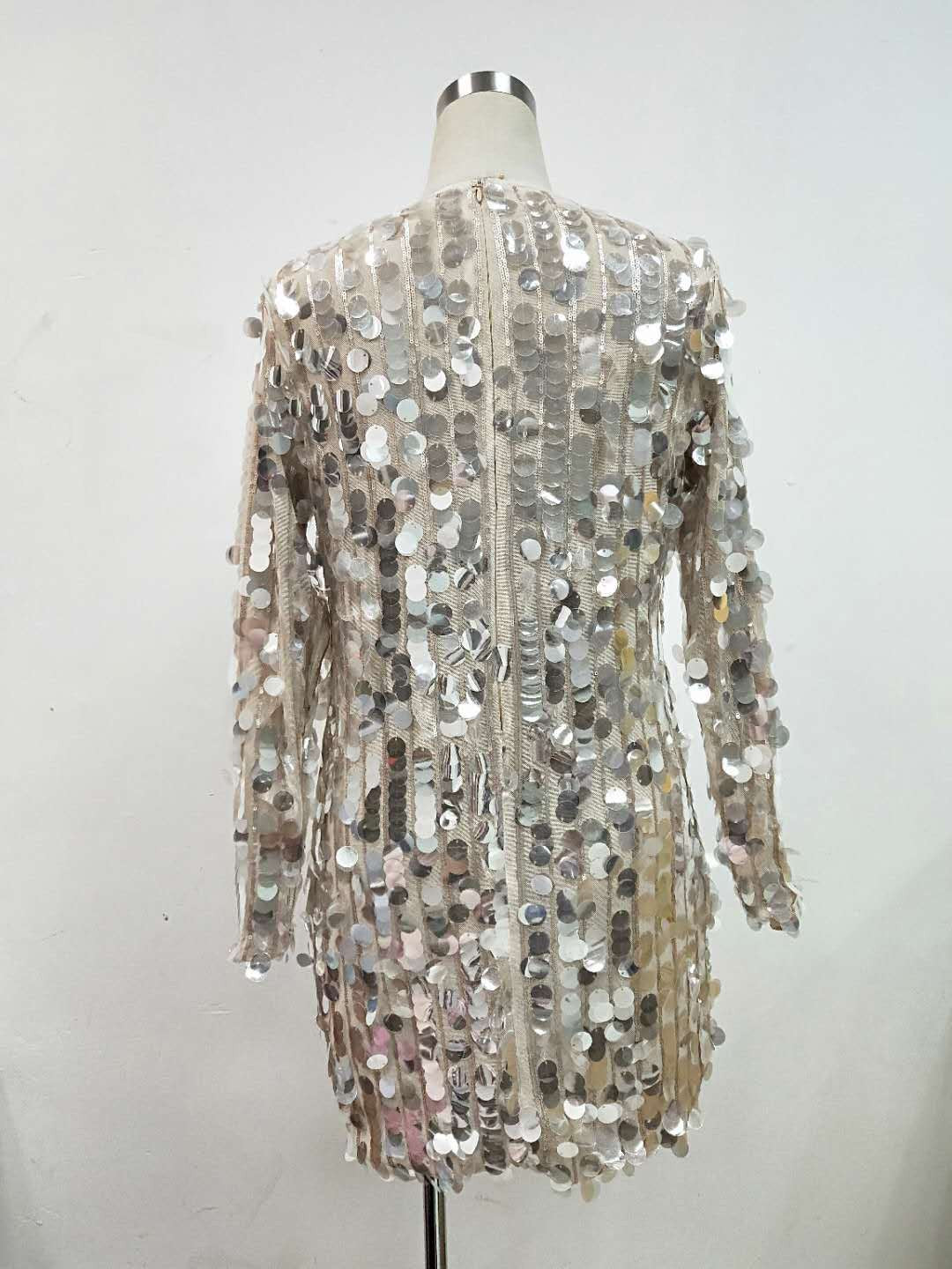 Abito champagne big pailettes