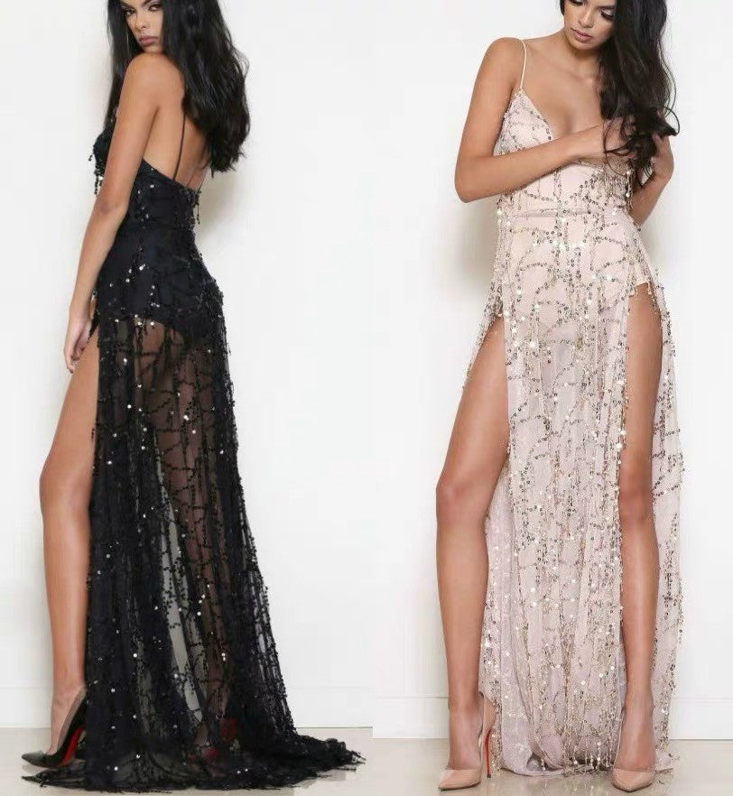 Sparking long Dress trasparent