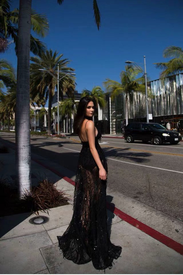 Sparking long Dress trasparent