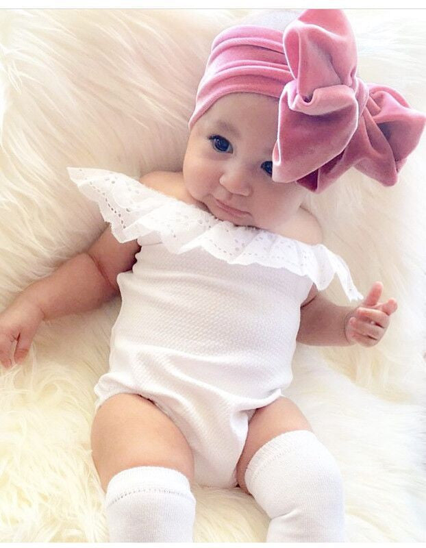 Fascia-fiocco neonata a costine