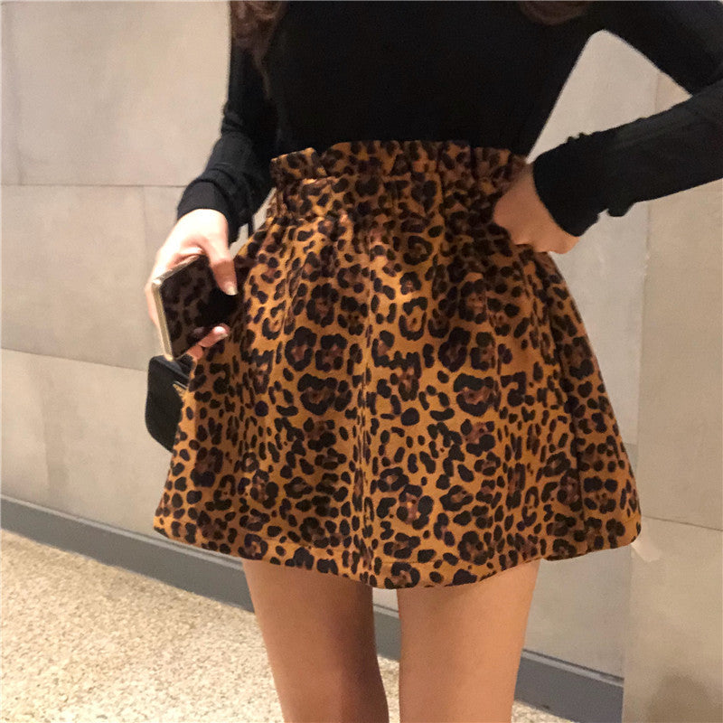 Gonna plissè leopard