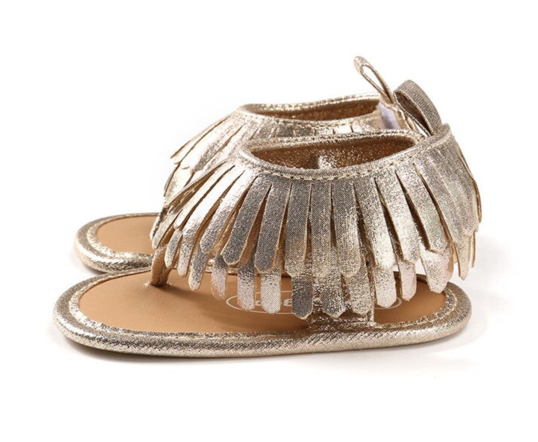 Sandali baby gold fringe