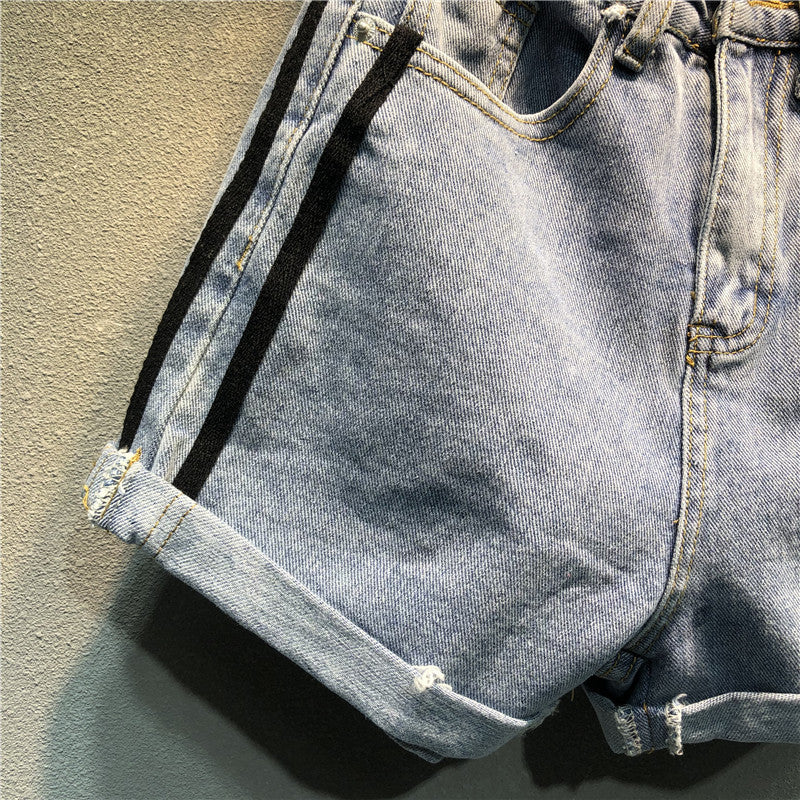 Shorts righe denim