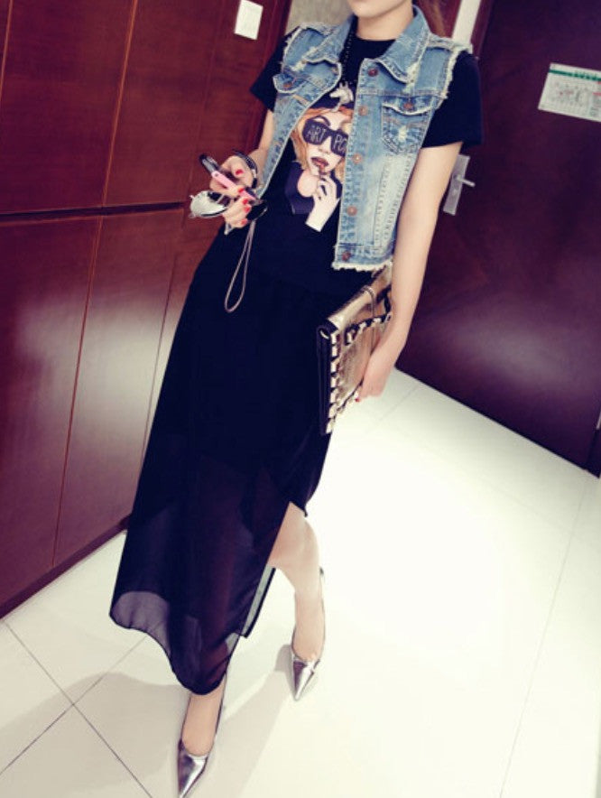 Smanicato in jeans Rina