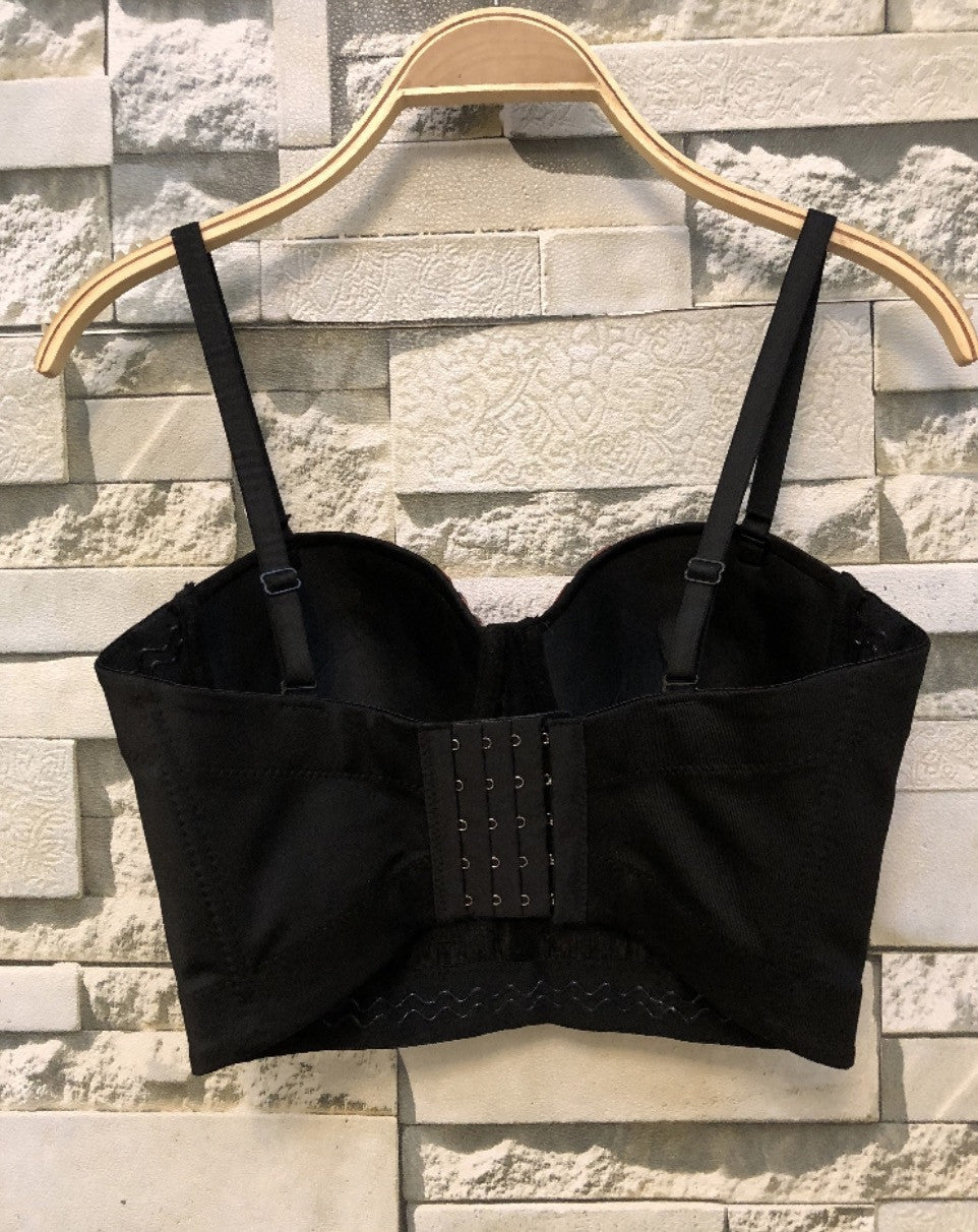 Crop top pink stone pearl