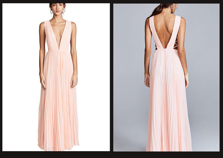 Maelya plissè long dress