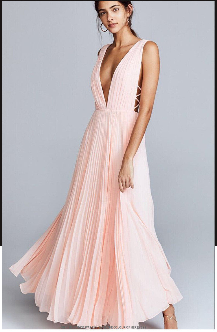 Maelya plissè long dress