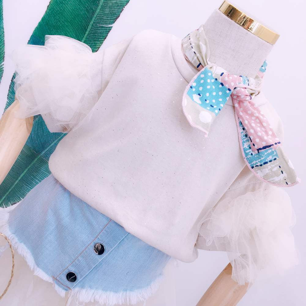 T-shirt baby rouges in tulle