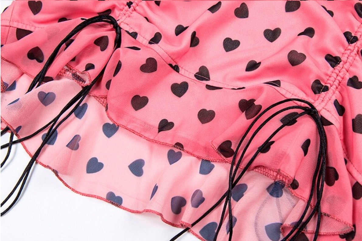 Top + gonna cuoricini