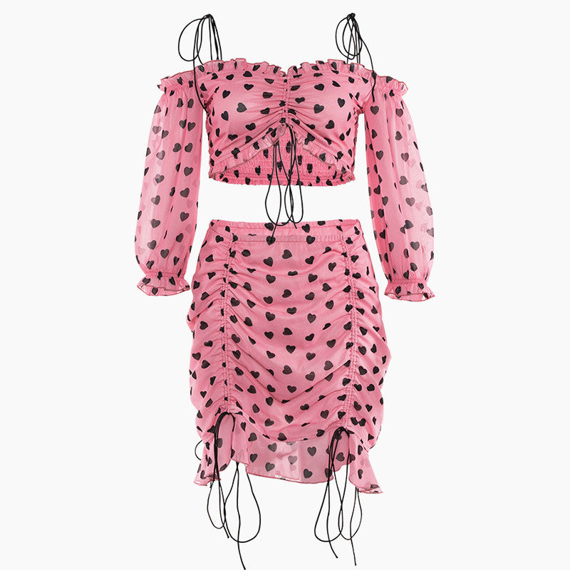 Top + gonna cuoricini