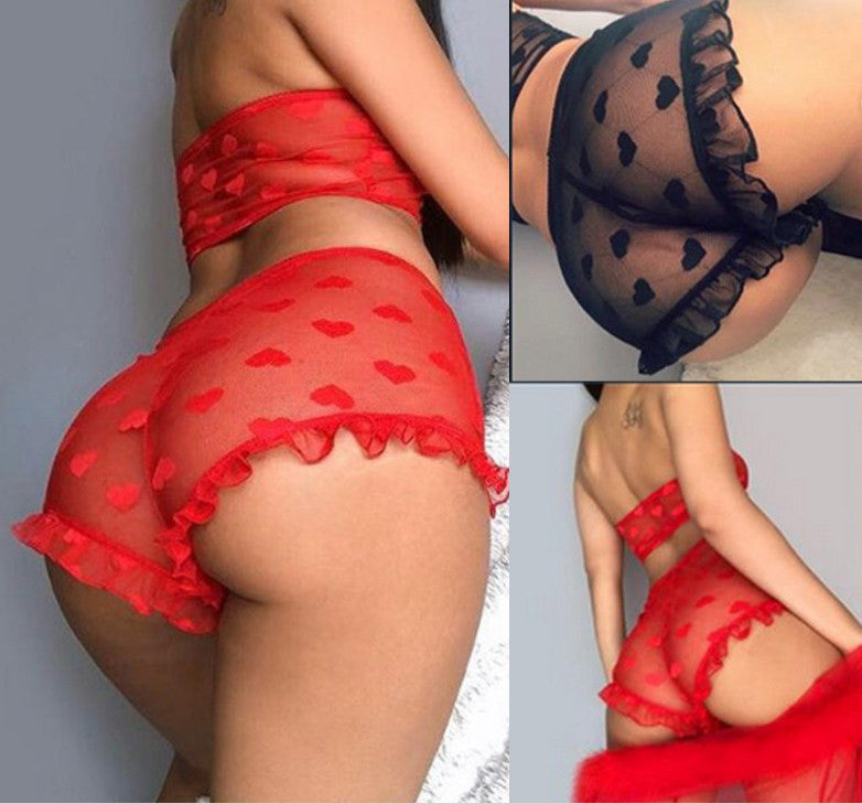 Completino intimo cuoricini tulle