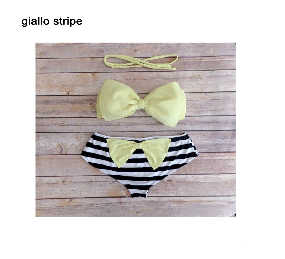 Bikini Romantik Bow Grasia rosa beach club pin-up — Dream Shop
