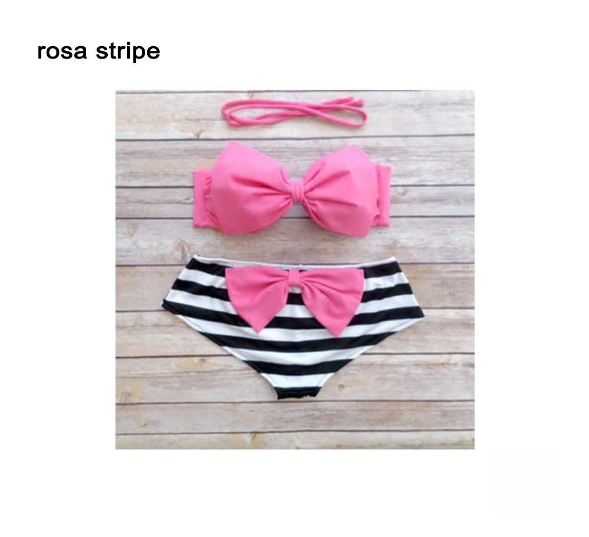 Bikini Romantik Bow Grasia quattro varianti pois giallo rosa rosso — Dream Shop