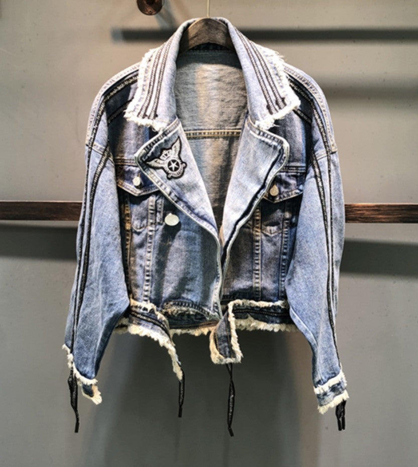 Giacca denim aviator