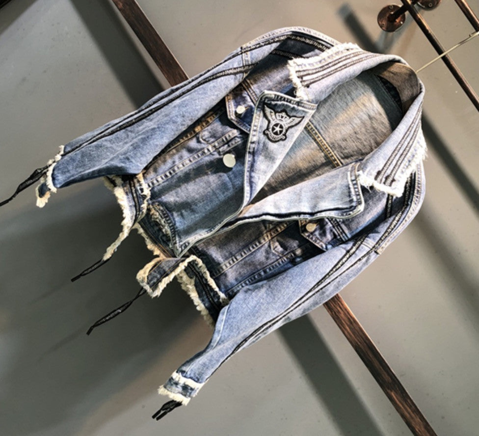 Giacca denim aviator