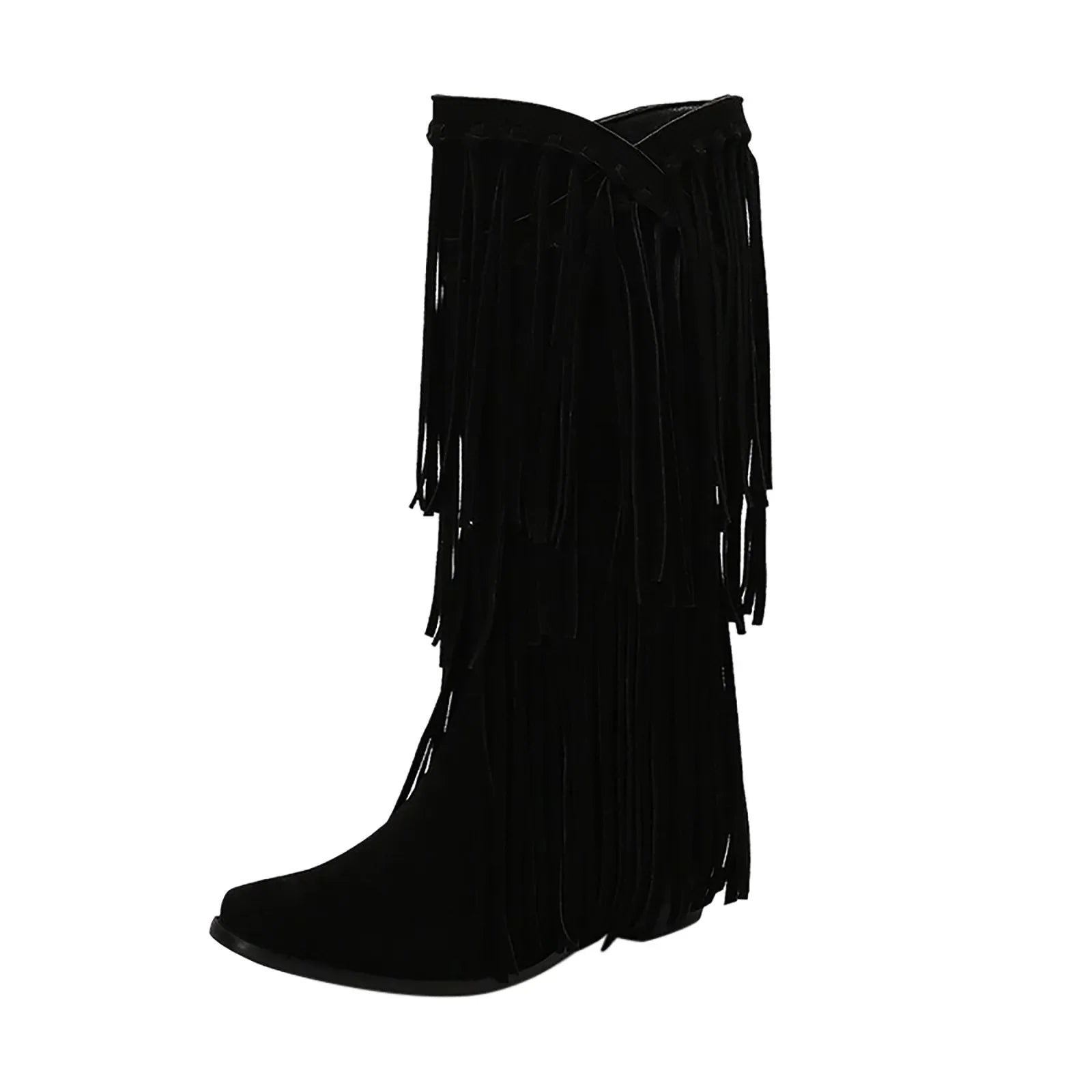 Stivali Texani Dakar con frange — Nero | Dream Shop