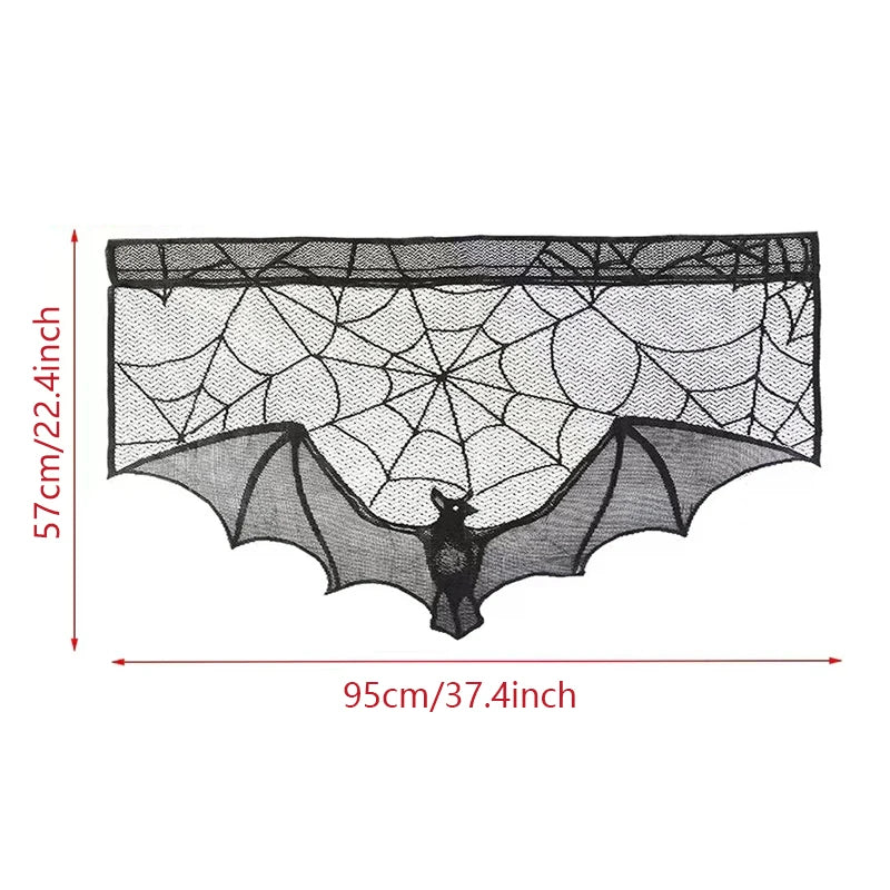 Tenda pizzo Halloween pipistrello
Copri mensola effetto ragnatela