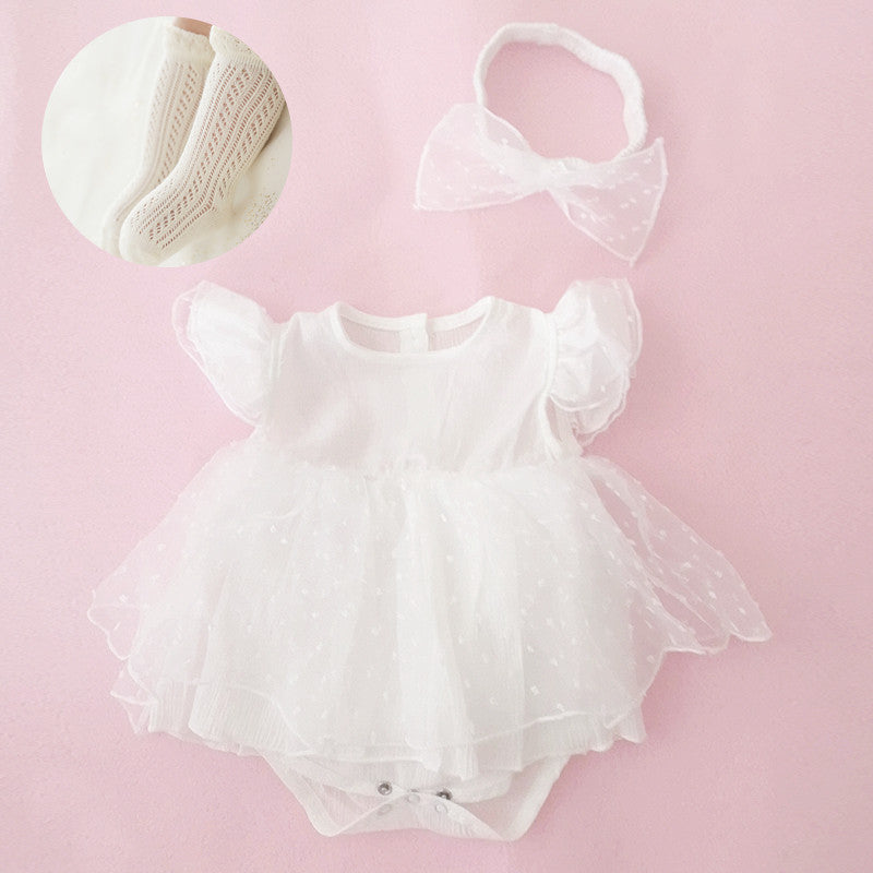 Vestitino baby littepois white