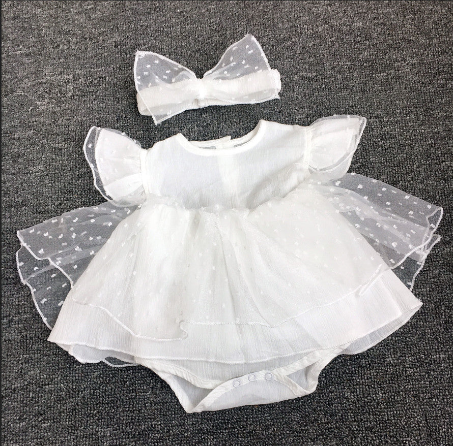 Vestitino baby littepois white