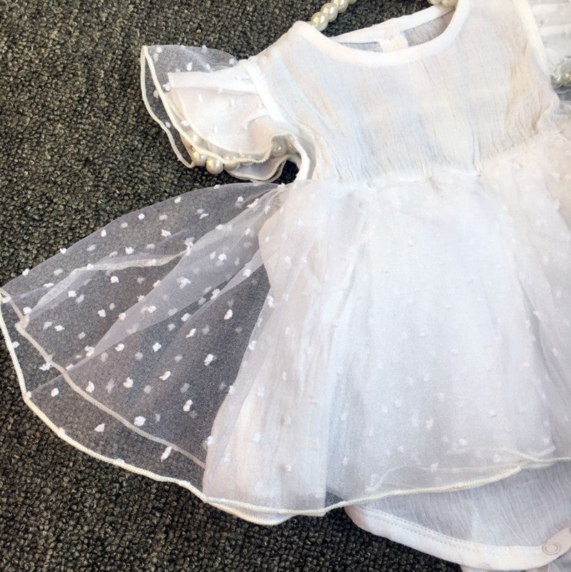 Vestitino baby littepois white