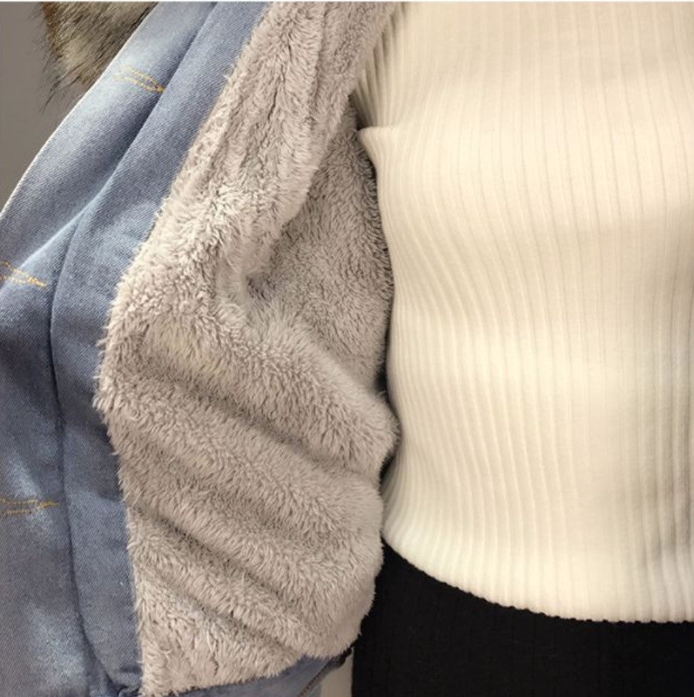 Giubbino jeans ecofur colors