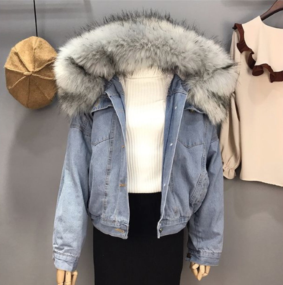 Giubbino jeans ecofur colors