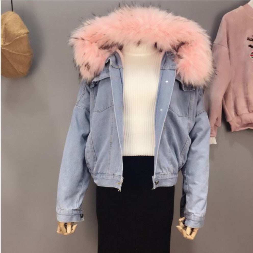 Giubbino jeans ecofur colors