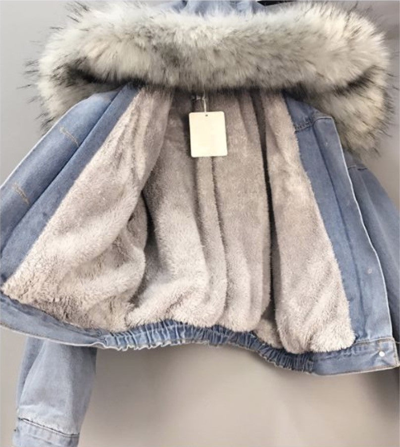 Giubbino jeans ecofur colors