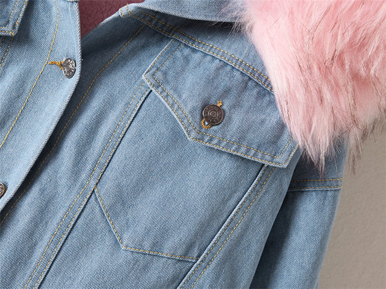 Giubbino jeans ecofur colors