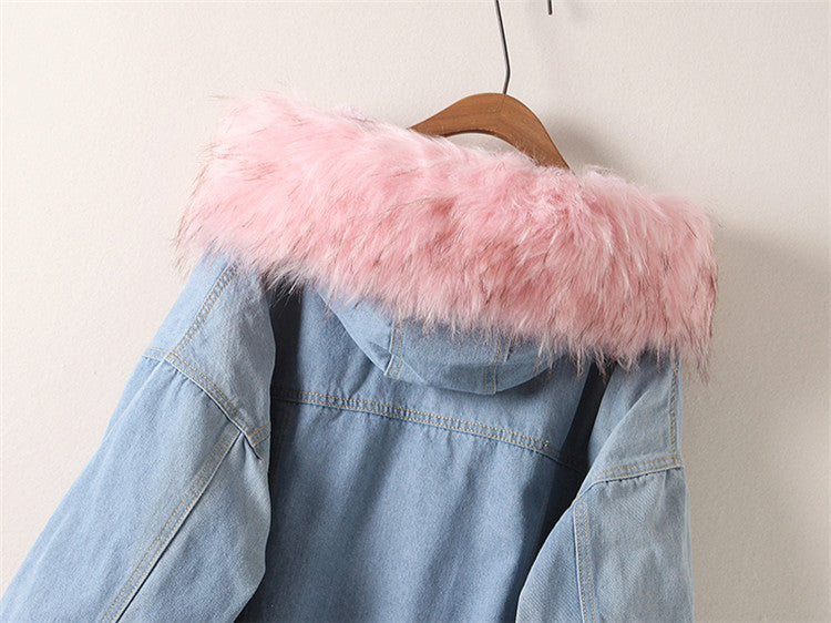 Giubbino jeans ecofur colors