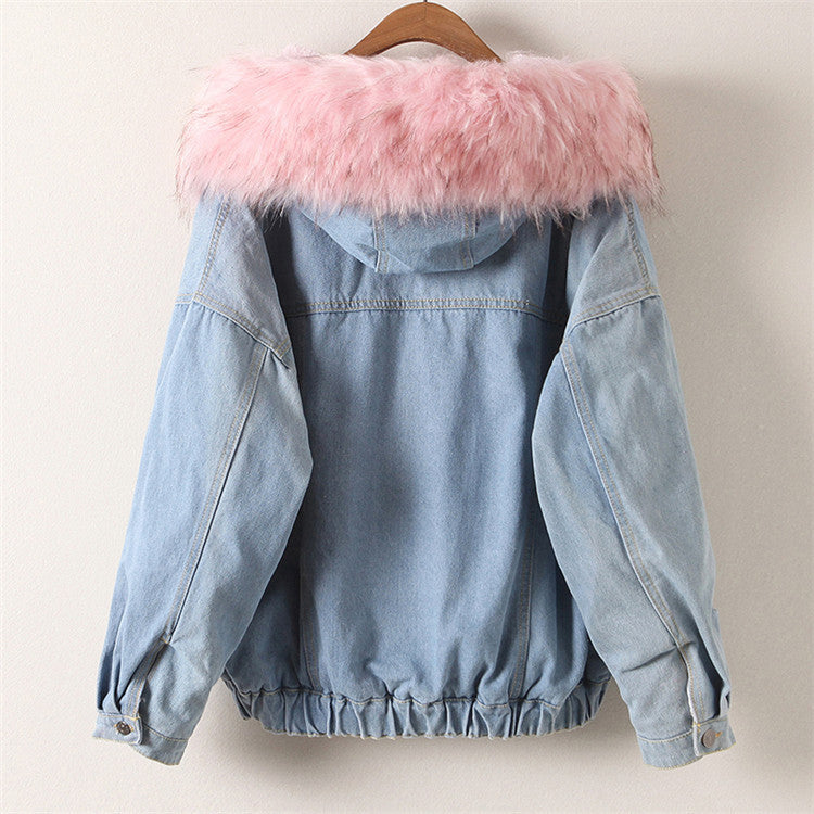 Giubbino jeans ecofur colors