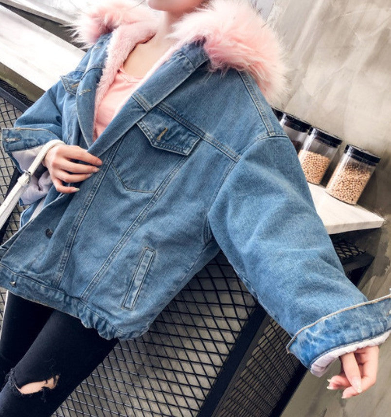 Giubbino jeans ecofur colors