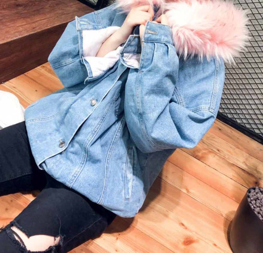 Giubbino jeans ecofur colors