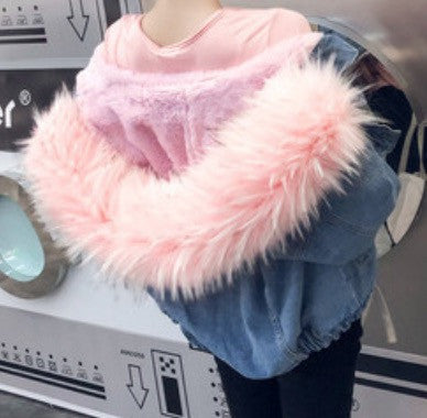 Giubbino jeans ecofur colors