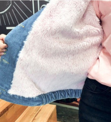 Giubbino jeans ecofur colors